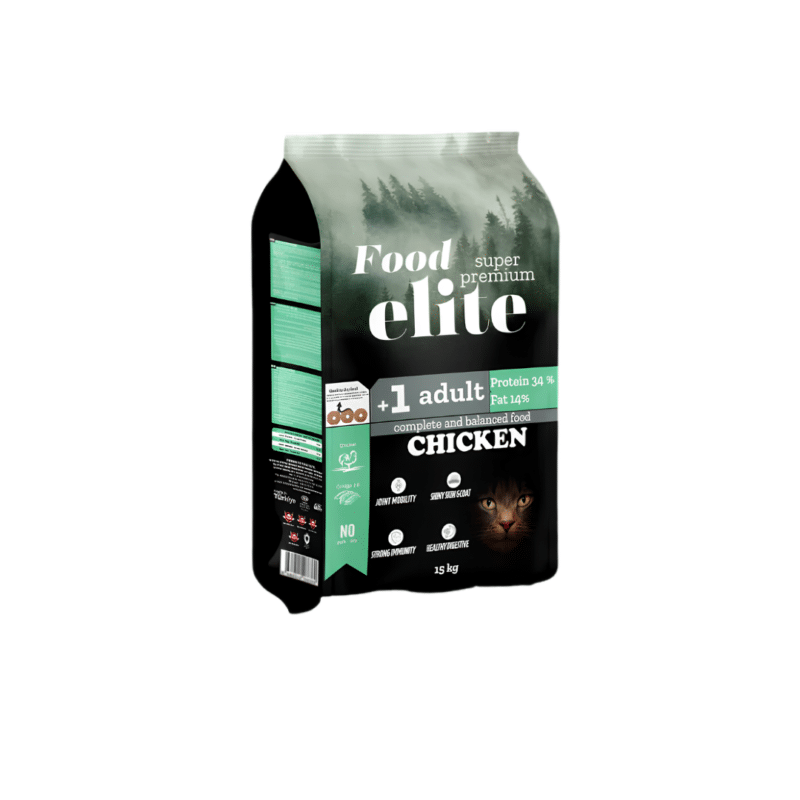 Elite Super Premium Dry Food With Chicken For Adult Cats 15kg