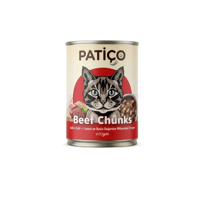 PATICO Adult Cat Wet Food with Beef Chunks 400gm