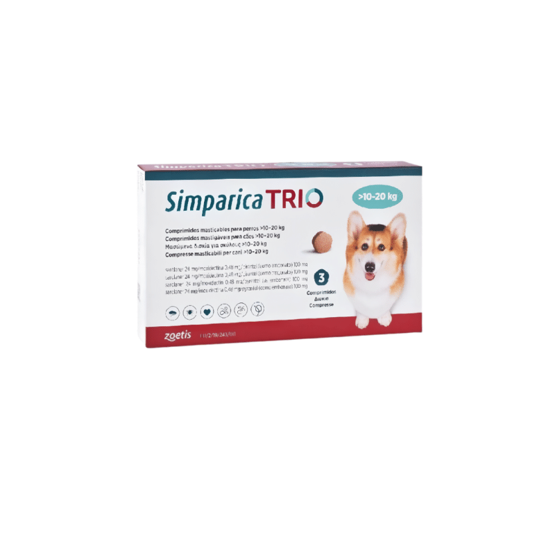 Simparica Trio Chewable Tablet for Dogs - 10-20 Kg - 1 Tab