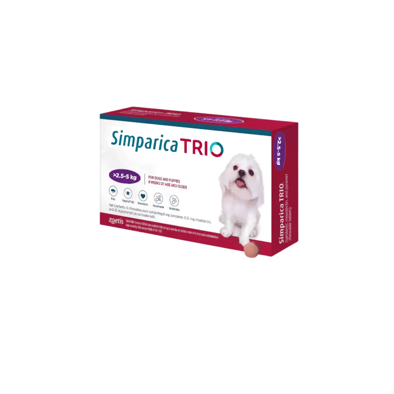 Simparica Trio Chewable Tablet for Small Dogs - 2.5-5 Kg - 1 Tablet